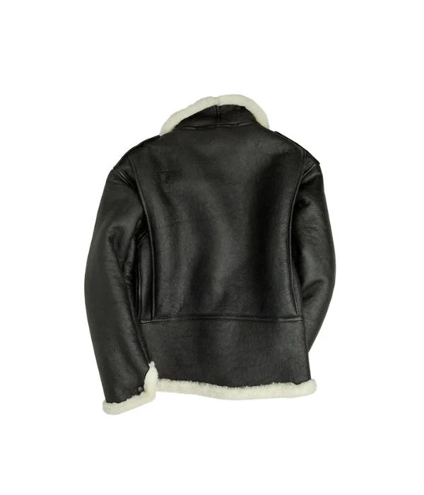 B-6 Black Bomber Shearling Jacket