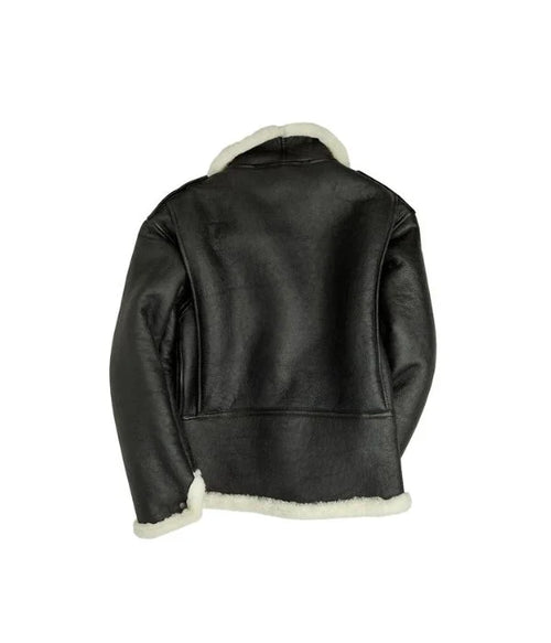 B-6 Black Bomber Shearling Jacket