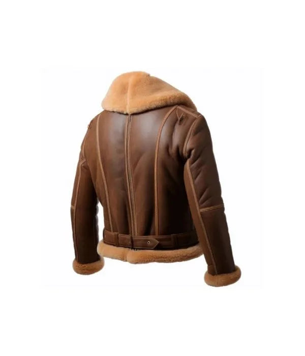 B3 Brown Mens Aviator Shearling Jacket