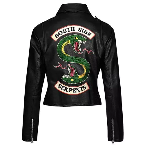 Womens Riverdale Black Genuine Leather Jacket Southside Serpents