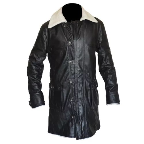 Bane Coat Black Genuine Real Leather Coat Batman Dark Knight