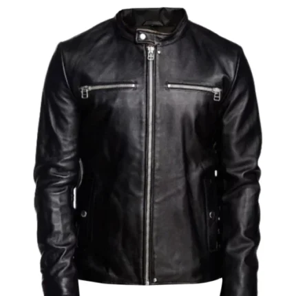 Men Black Detachable Hooded Jacket