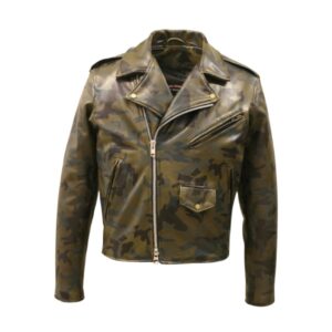 Sale Men Modern Camouflage Leather Jacket